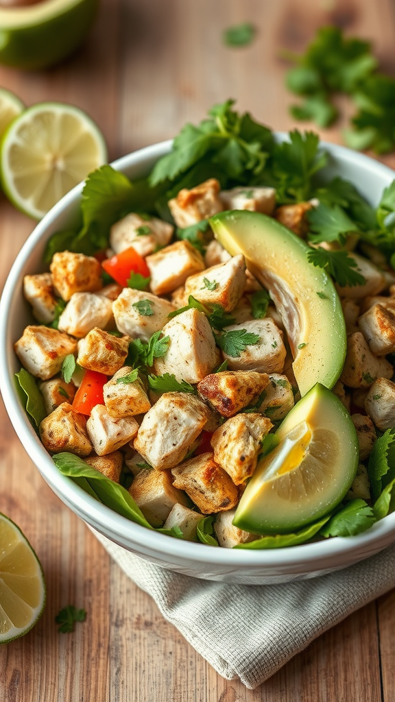 Paleo Whole30 Chicken Salad Recipe With Avocado, Lime And Cilantro